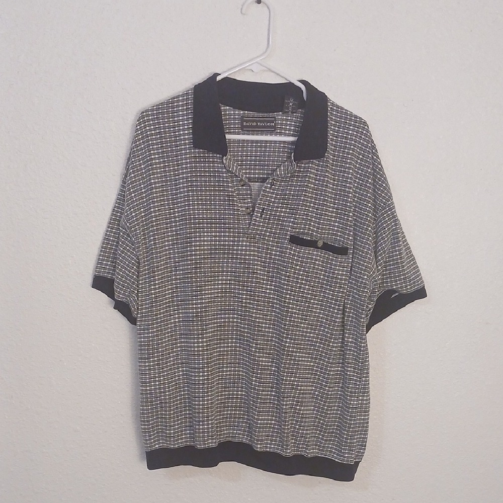 David Taylor Classic Black and White Polo Shirt